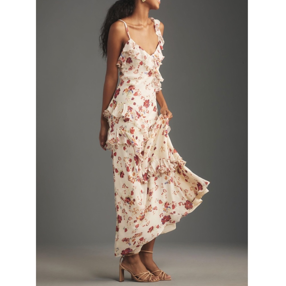 Let Me Be Sleeveless Ruffle Maxi Dress | Sz 6